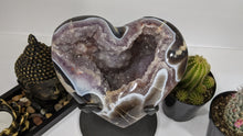 Load image into Gallery viewer, Amethyst Geode Sculpture Hart with Iron based