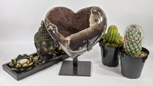 Load image into Gallery viewer, Amethyst Geode Sculpture Heart with Iron based