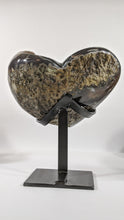 Load image into Gallery viewer, Amethyst Geode Sculpture Heart with Iron based