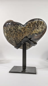 Amethyst Geode Sculpture Heart with Iron based