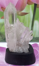 Load image into Gallery viewer, White Quartz Cluster With Wood base Crystal Home Decor Healing Feng Shui Reiki Chakra